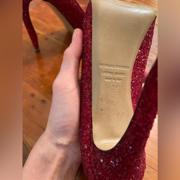 Nicholas Kirkwood, Red Sparkle, Size 8.5 - Picture 3 of 9